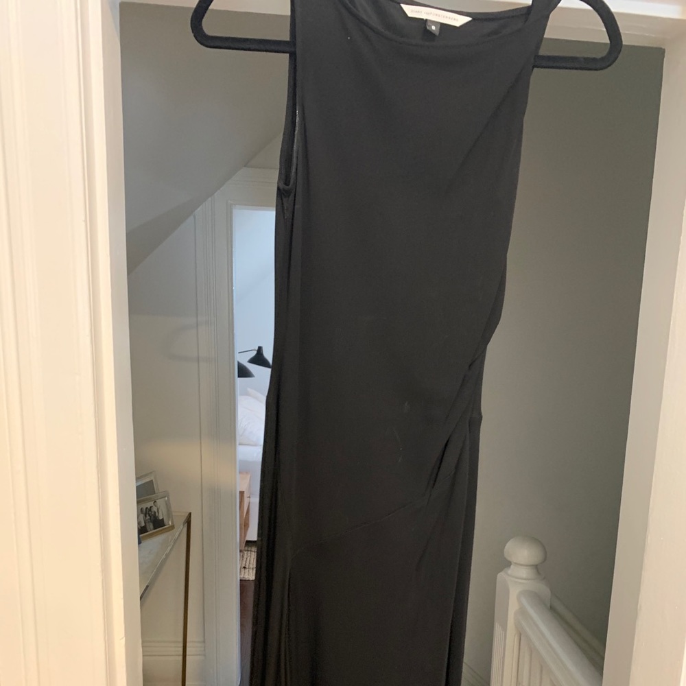 DVF slinky short black dress